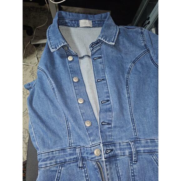 Denim Jumpsuit Womens Size 8 Flare Leg Western 90s Vibe Y2K - Picture 4 of 13
